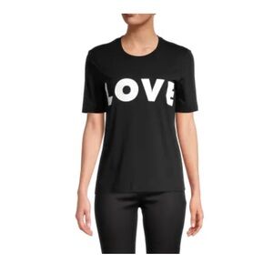 Love Moschino Black LOVE Short Sleeve Tee Shirt Size 8 (Medium)